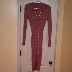Guess Elegant Ribbed Button-Down Dress
